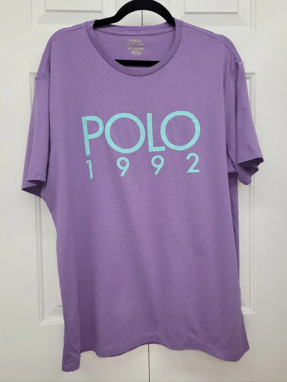 POLO RALPH LAUREN Classic Fit 1992 Purple Graphic Tee Retro 90s Streetwear